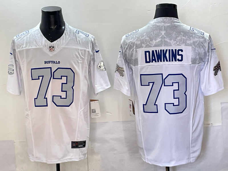 Men Buffalo Bills #73 Dawkins Nike White 2025 Rivalries Collection Limited NFL Jersey 003